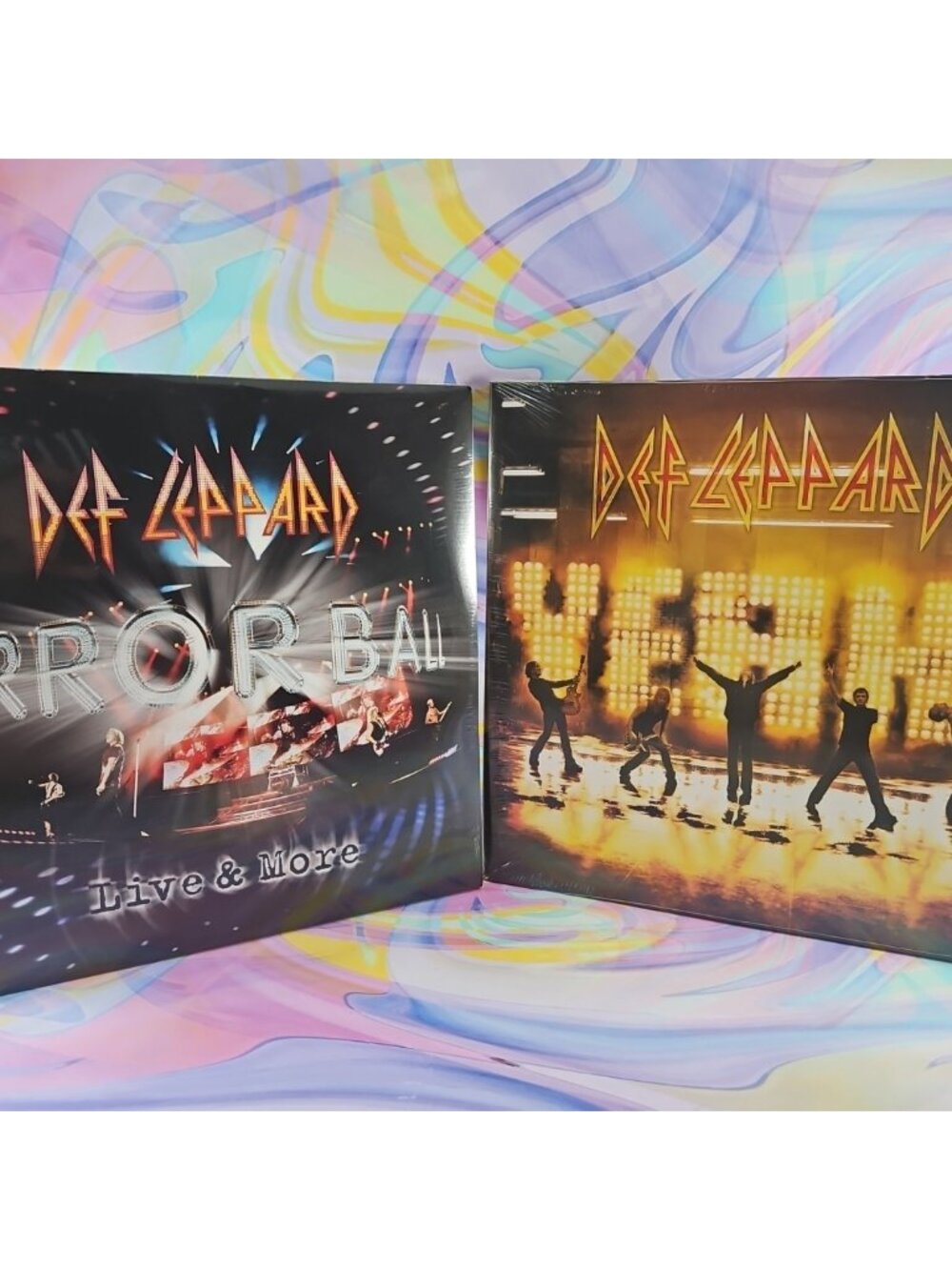 Lot of 2 Def Leppard Records (New): Mirror Ball (Clear Color 3xLP), Yeah! 2xLP